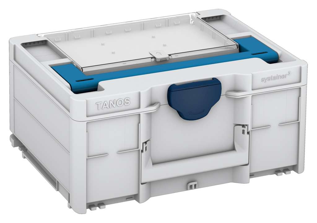 Systainer³ Lid Compartment M 187, Light Grey with Sky Blue lid handle and Sapphire Blue catches