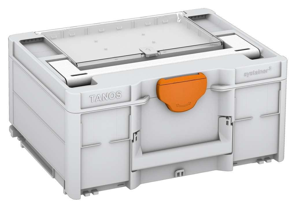 Systainer³ Lid Compartment M 187, Light Grey with White lid handle and Deep Orange catches