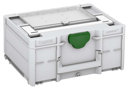 Systainer³ Lid Compartment M 187, Light Grey with White lid handle and Emerald Green catches
