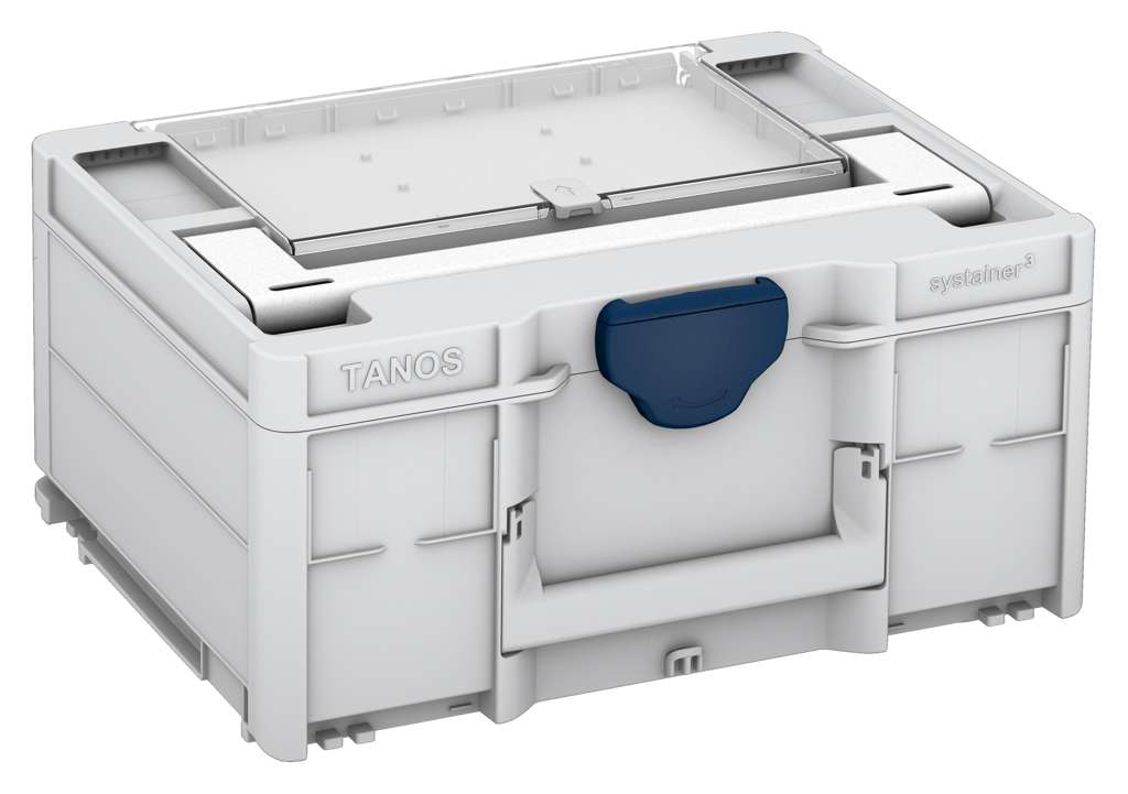 Systainer³ Lid Compartment M 187, Light Grey with White lid handle and Sapphire Blue catches