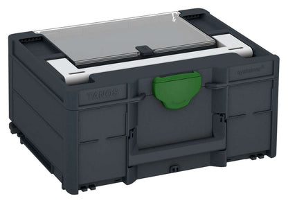 Systainer³ Lid Compartment M 187, Anthracite with Light Grey lid handle and Emerald Green catches