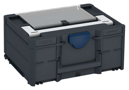 Systainer³ Lid Compartment M 187, Anthracite with Light Grey lid handle and Sapphire Blue catches