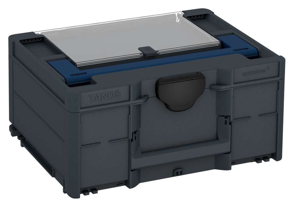 Systainer³ Lid Compartment M 187, Anthracite with Sapphire Blue lid handle and Black catches
