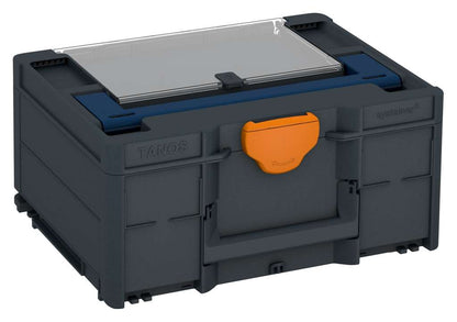 Systainer³ Lid Compartment M 187, Anthracite with Sapphire Blue lid handle and Deep Orange catches