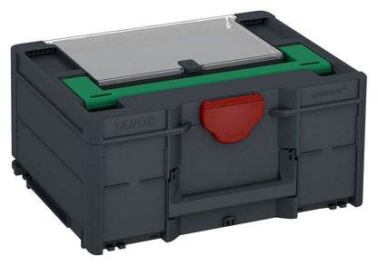 Systainer³ Lid Compartment M 187, Anthracite with Signal Green lid handle and Carmine Red catches