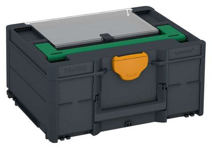 Systainer³ Lid Compartment M 187, Anthracite with Signal Green lid handle and Daffodil Yellow catches