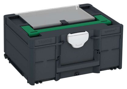Systainer³ Lid Compartment M 187, Anthracite with Signal Green lid handle and Light Grey catches