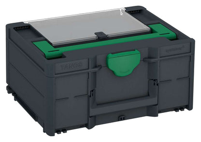 Systainer³ Lid Compartment M 187, Anthracite with Signal Green lid handle and Signal Green catches