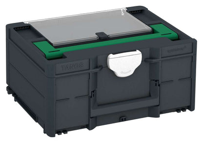 Systainer³ Lid Compartment M 187, Anthracite with Signal Green lid handle and White catches