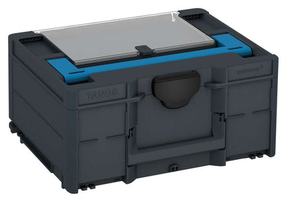 Systainer³ Lid Compartment M 187, Anthracite with Sky Blue lid handle and Black catches
