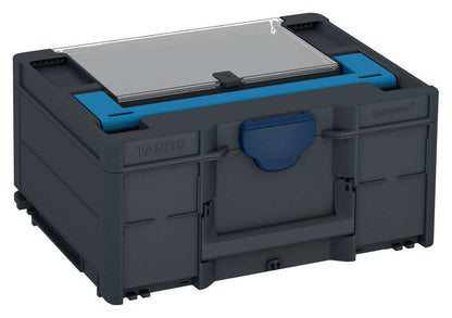 Systainer³ Lid Compartment M 187, Anthracite with Sky Blue lid handle and Sapphire Blue catches