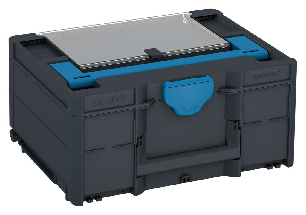 Systainer³ Lid Compartment M 187, Anthracite with Sky Blue lid handle and Sky Blue catches