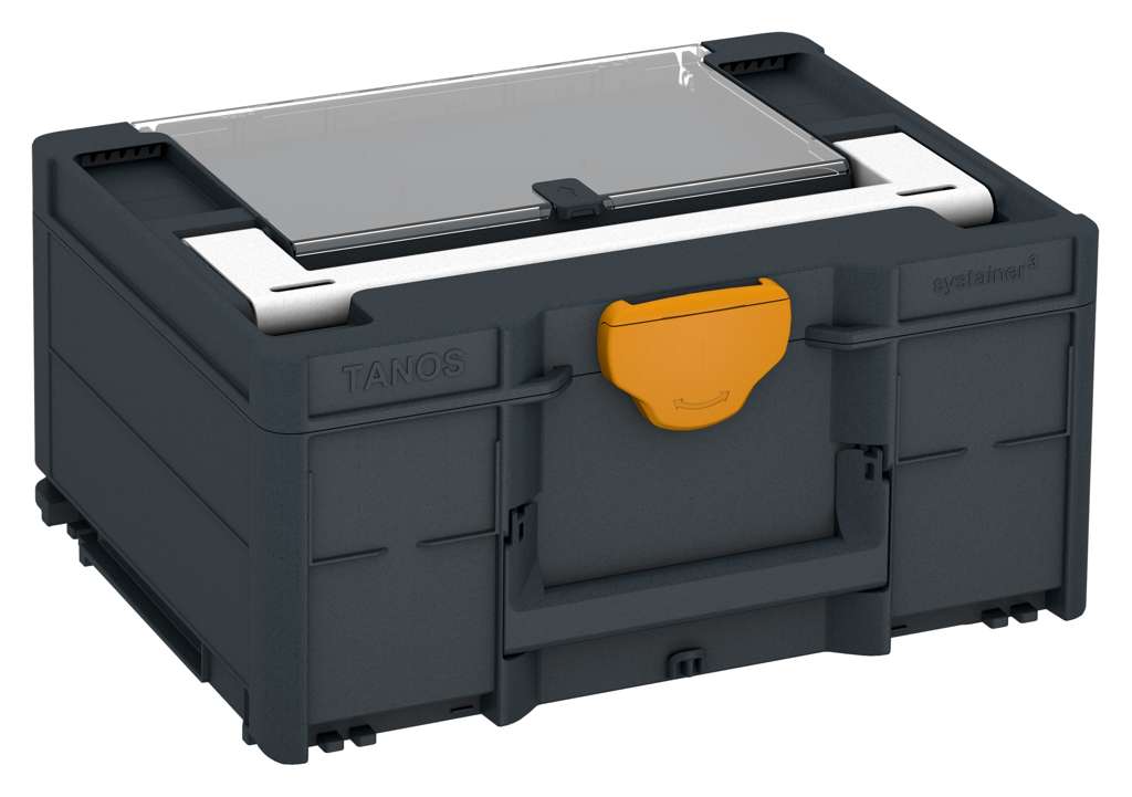 Systainer³ Lid Compartment M 187, Anthracite with White lid handle and Daffodil Yellow catches