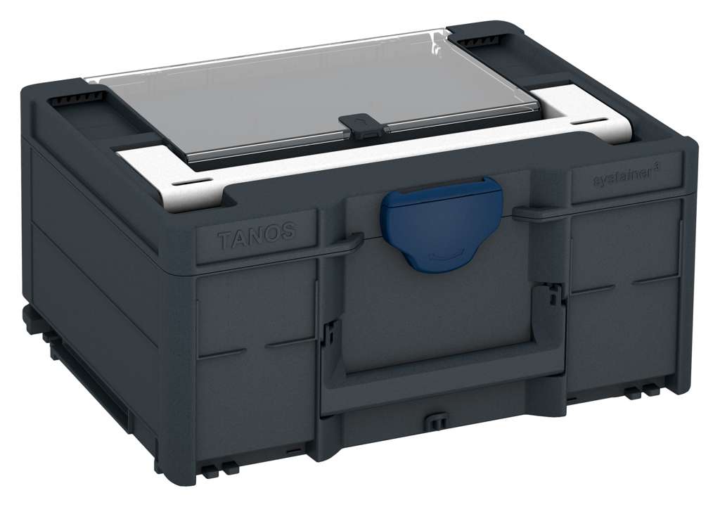 Systainer³ Lid Compartment M 187, Anthracite with White lid handle and Sapphire Blue catches