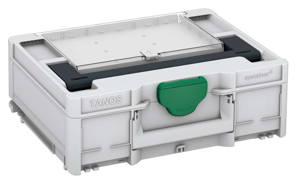 Systainer³ Lid Compartment M 137, Light Grey with Anthracite lid handle and Signal Green catches