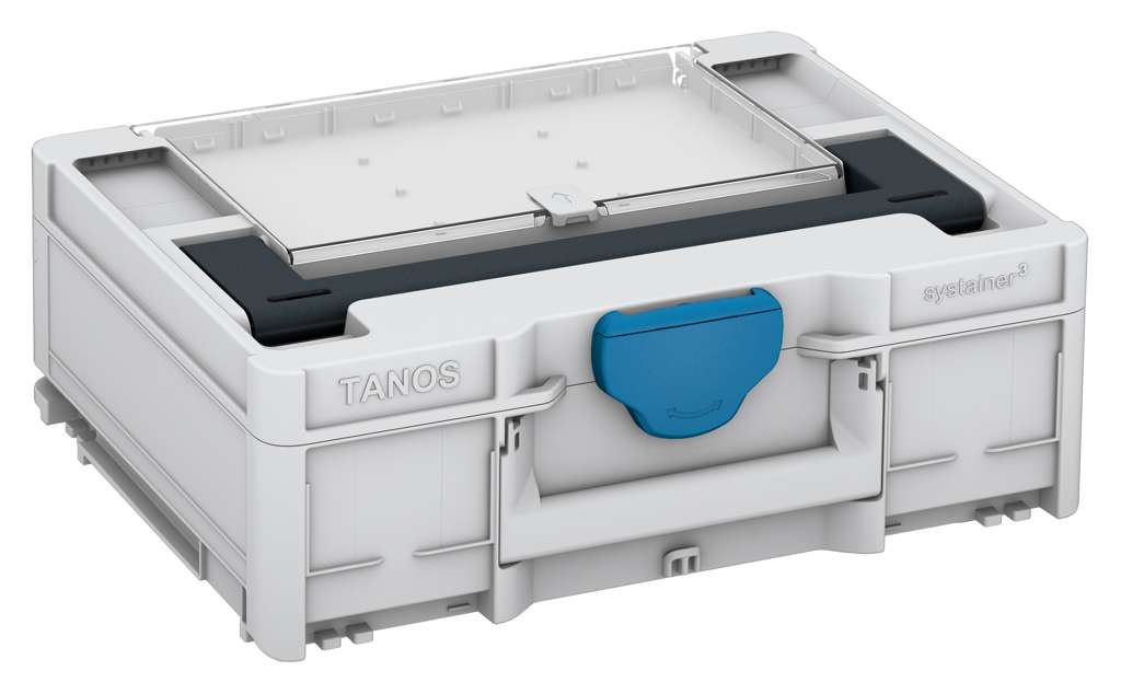 Systainer³ Lid Compartment M 137, Light Grey with Anthracite lid handle and Sky Blue catches