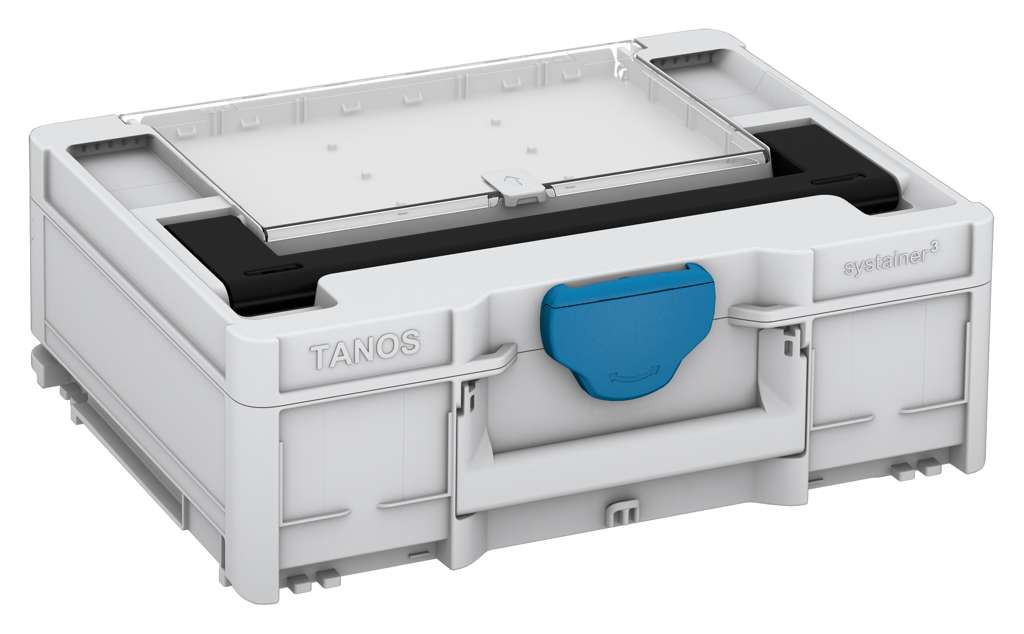 Systainer³ Lid Compartment M 137, Light Grey with Black lid handle and Sky Blue catches
