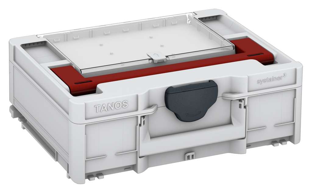 Systainer³ Lid Compartment M 137, Light Grey with Carmine Red lid handle and Anthracite catches
