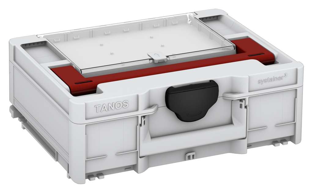 Systainer³ Lid Compartment M 137, Light Grey with Carmine Red lid handle and Black catches