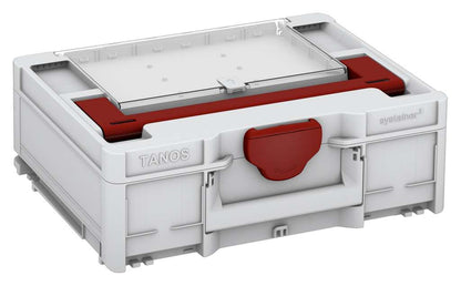 Systainer³ Lid Compartment M 137, Light Grey with Carmine Red lid handle and Carmine Red catches