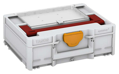 Systainer³ Lid Compartment M 137, Light Grey with Carmine Red lid handle and Daffodil Yellow catches