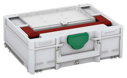Systainer³ Lid Compartment M 137, Light Grey with Carmine Red lid handle and Signal Green catches