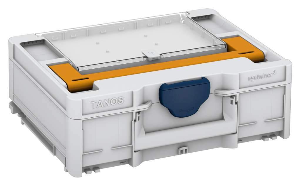 Systainer³ Lid Compartment M 137, Light Grey with Daffodil Yellow lid handle and Sapphire Blue catches