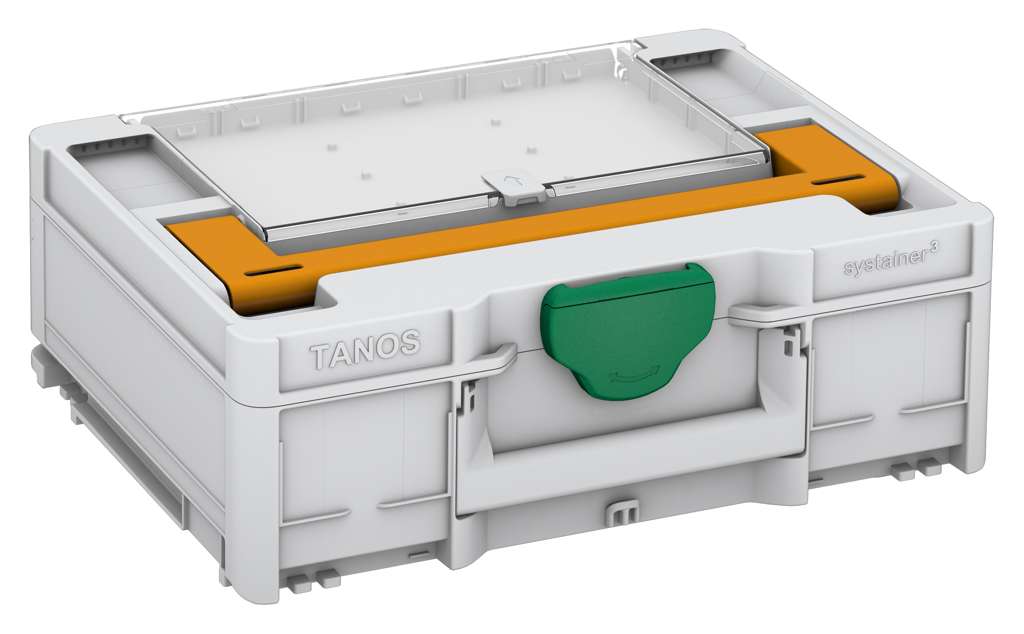 Systainer³ Lid Compartment M 137, Light Grey with Daffodil Yellow lid handle and Signal Green catches