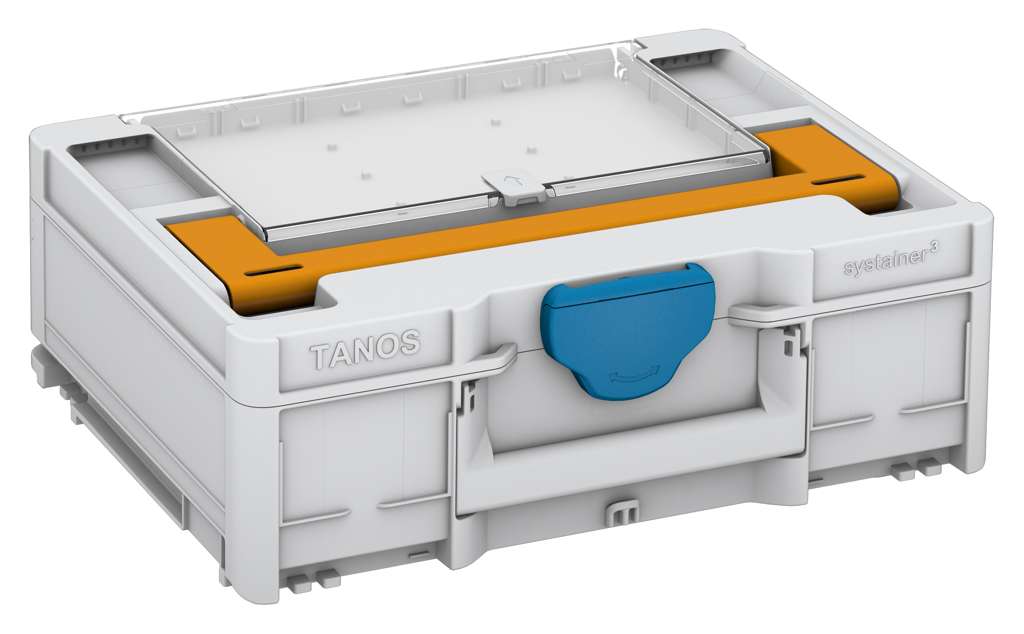Systainer³ Lid Compartment M 137, Light Grey with Daffodil Yellow lid handle and Sky Blue catches
