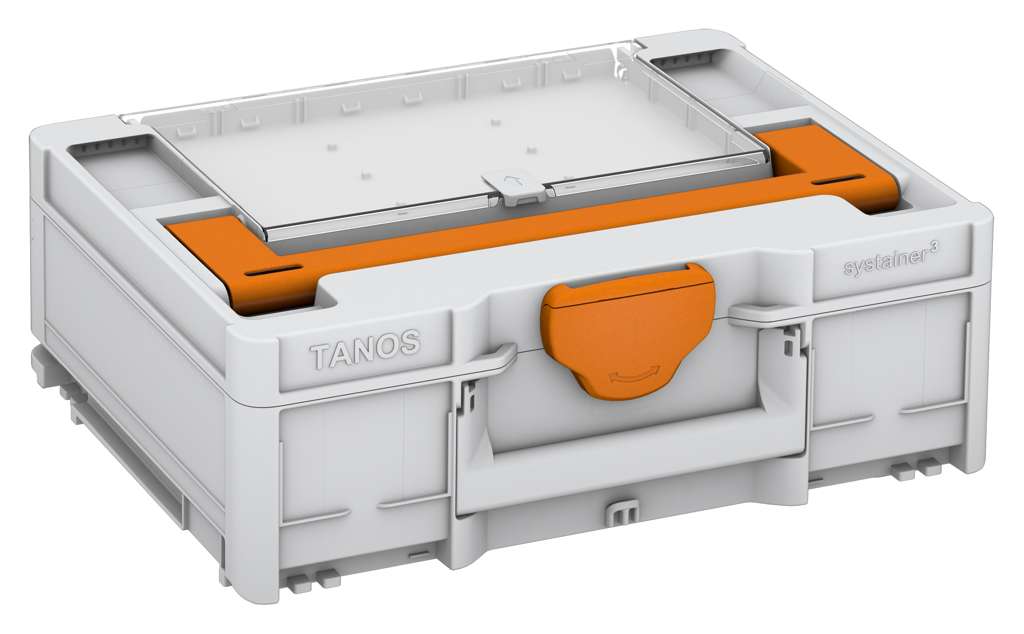 Systainer³ Lid Compartment M 137, Light Grey with Deep Orange lid handle and Deep Orange catches