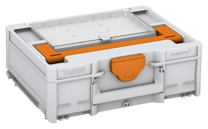 Systainer³ Lid Compartment M 137, Light Grey with Deep Orange lid handle and Deep Orange catches
