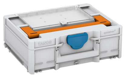 Systainer³ Lid Compartment M 137, Light Grey with Deep Orange lid handle and Sky Blue catches