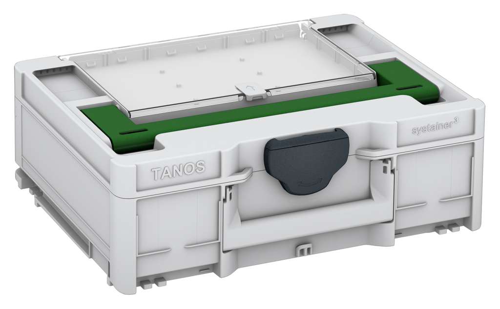 Systainer³ Lid Compartment M 137, Light Grey with Emerald Green lid handle and Anthracite catches