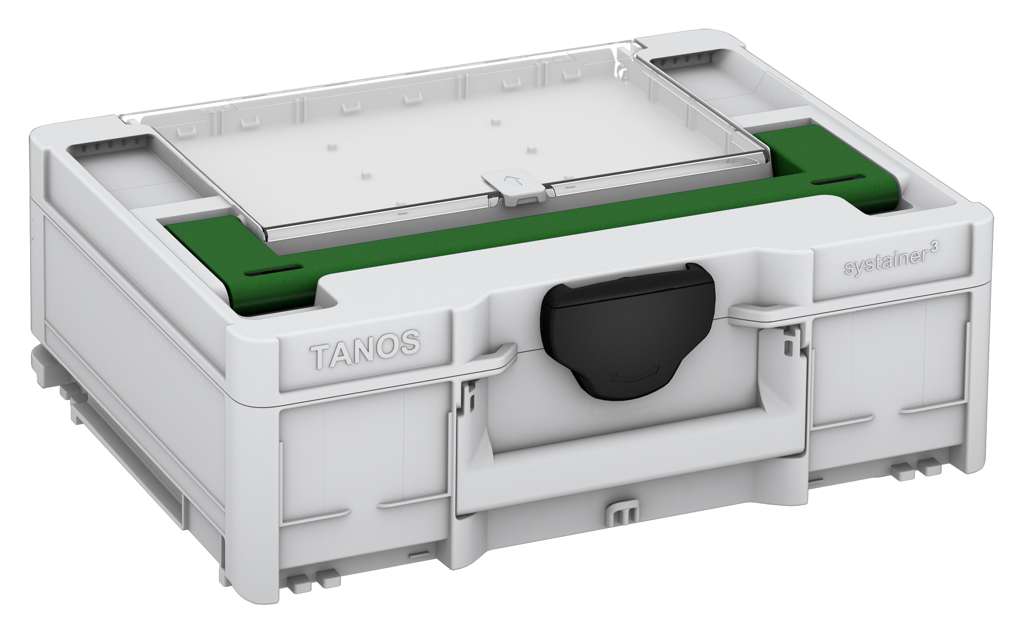 Systainer³ Lid Compartment M 137, Light Grey with Emerald Green lid handle and Black catches