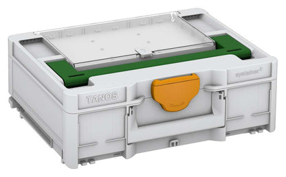 Systainer³ Lid Compartment M 137, Light Grey with Emerald Green lid handle and Daffodil Yellow catches