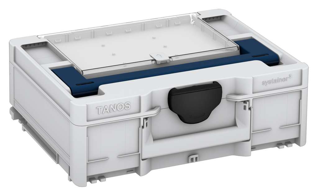 Systainer³ Lid Compartment M 137, Light Grey with Sapphire Blue lid handle and Black catches