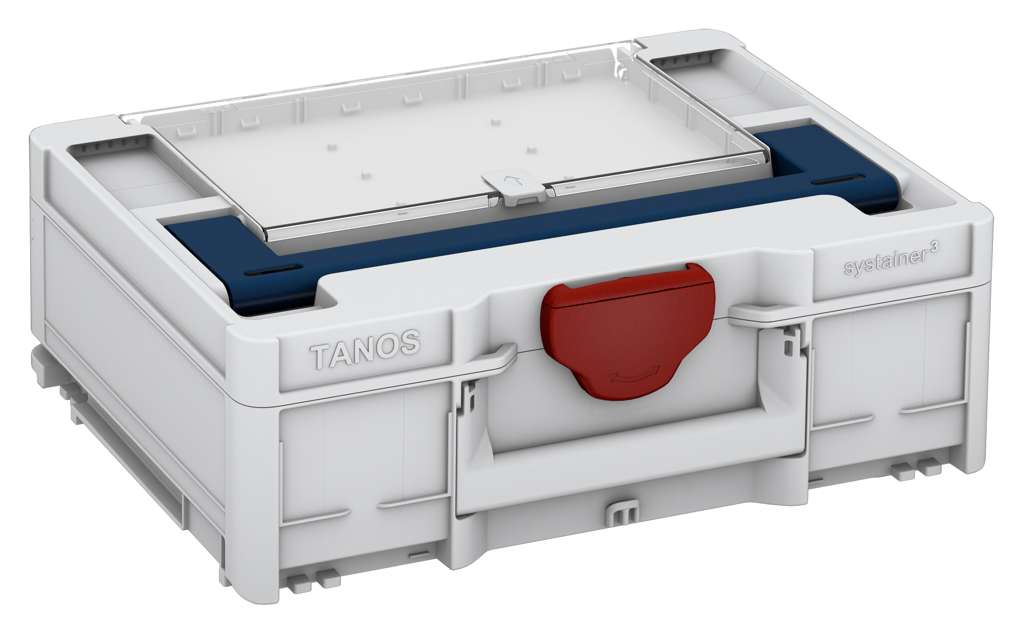 Systainer³ Lid Compartment M 137, Light Grey with Sapphire Blue lid handle and Carmine Red catches