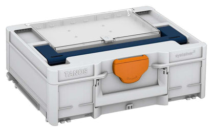 Systainer³ Lid Compartment M 137, Light Grey with Sapphire Blue lid handle and Deep Orange catches