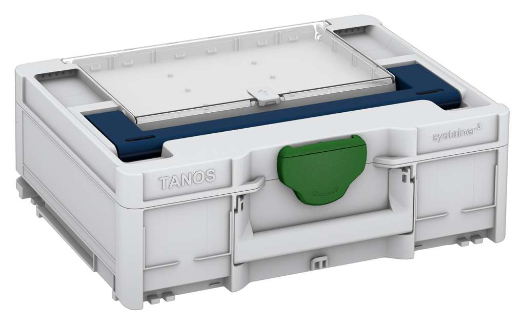 Systainer³ Lid Compartment M 137, Light Grey with Sapphire Blue lid handle and Emerald Green catches
