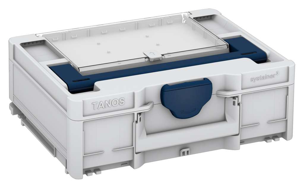 Systainer³ Lid Compartment M 137, Light Grey with Sapphire Blue lid handle and Sapphire Blue catches