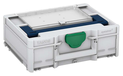 Systainer³ Lid Compartment M 137, Light Grey with Sapphire Blue lid handle and Signal Green catches