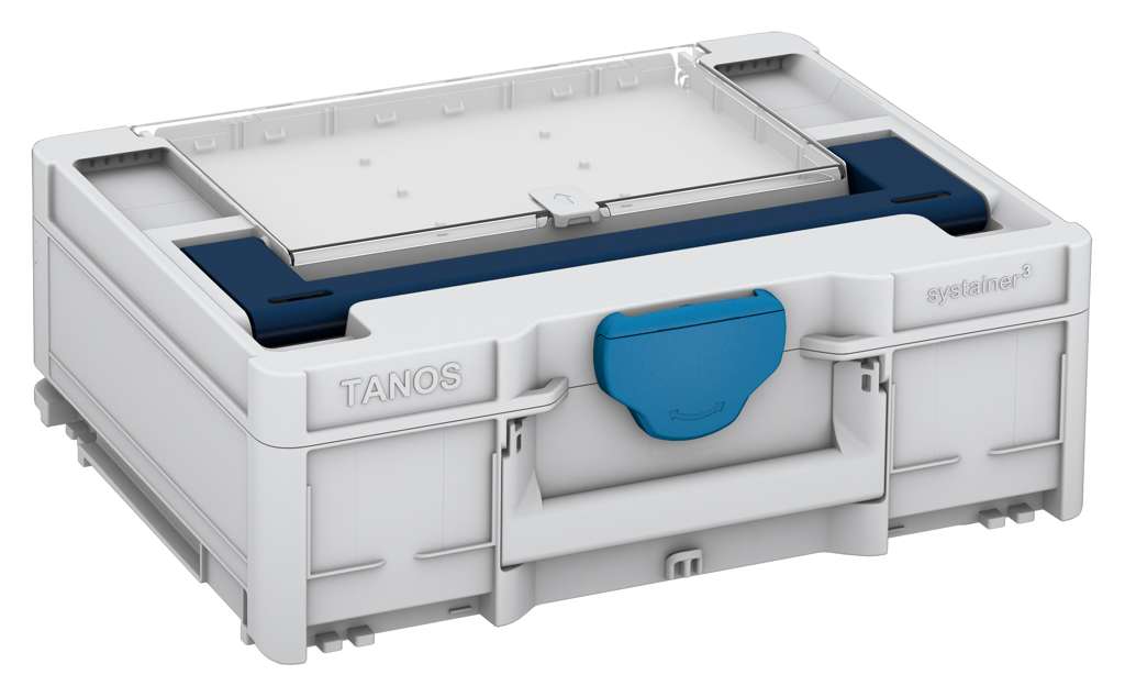 Systainer³ Lid Compartment M 137, Light Grey with Sapphire Blue lid handle and Sky Blue catches
