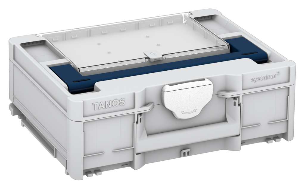 Systainer³ Lid Compartment M 137, Light Grey with Sapphire Blue lid handle and White catches