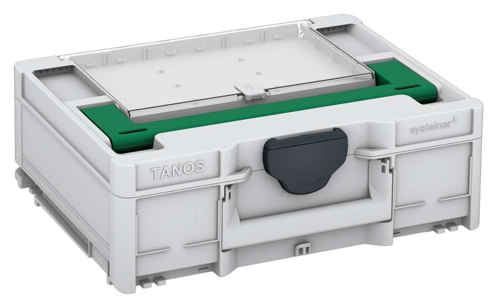 Systainer³ Lid Compartment M 137, Light Grey with Signal Green lid handle and Anthracite catches
