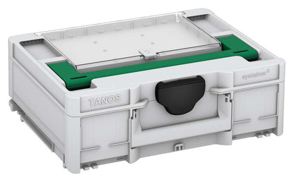 Systainer³ Lid Compartment M 137, Light Grey with Signal Green lid handle and Black catches