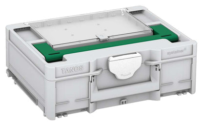 Systainer³ Lid Compartment M 137, Light Grey with Signal Green lid handle and White catches