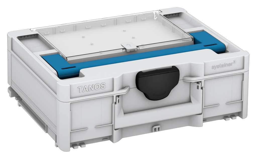 Systainer³ Lid Compartment M 137, Light Grey with Sky Blue lid handle and Black catches
