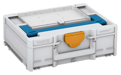 Systainer³ Lid Compartment M 137, Light Grey with Sky Blue lid handle and Daffodil Yellow catches