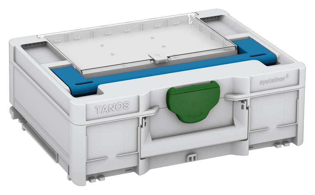 Systainer³ Lid Compartment M 137, Light Grey with Sky Blue lid handle and Emerald Green catches