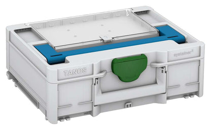 Systainer³ Lid Compartment M 137, Light Grey with Sky Blue lid handle and Emerald Green catches